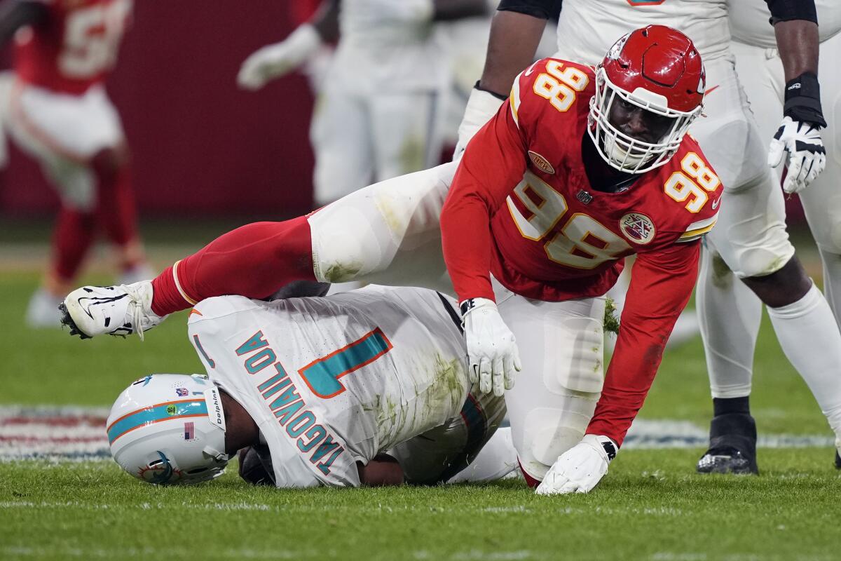 Chiefs have the NFL’s second-most sacks through Week 9